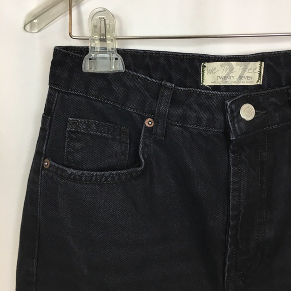 Free People Dakota Straight Leg Jean Black Distressed New - Picture 6 of 15